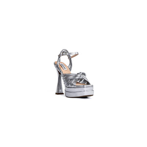 Alegría by Anama - Metallic High Heel Sandals with Knot Design