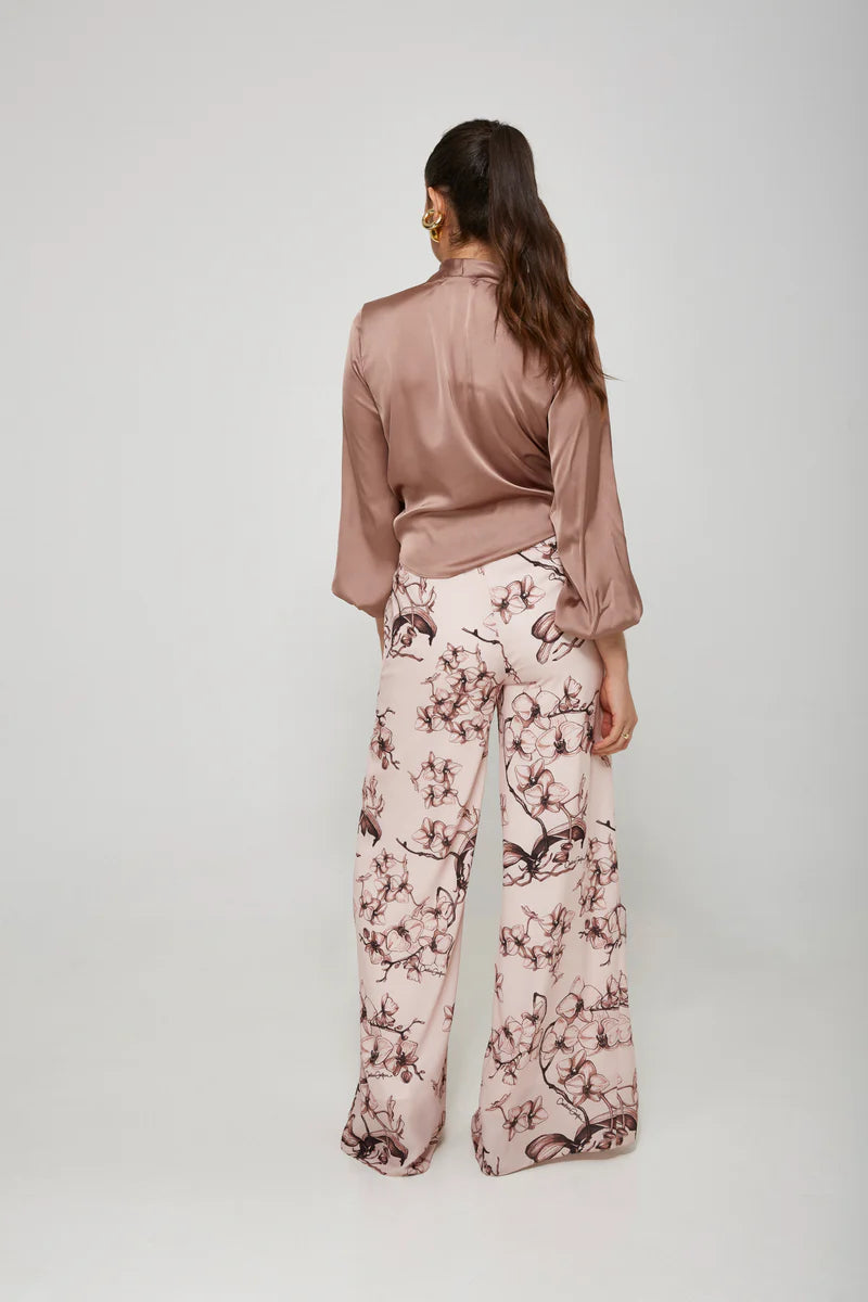 CE Petal Bow Blouse MOCCA