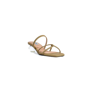 Deitu 109 by Anama - White Kitten Heel Sandals with Strappy Design