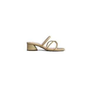 Deitu by Anama - Camel Slip-On Kitten Heel Sandals