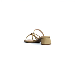 Deitu by Anama - Camel Slip-On Kitten Heel Sandals