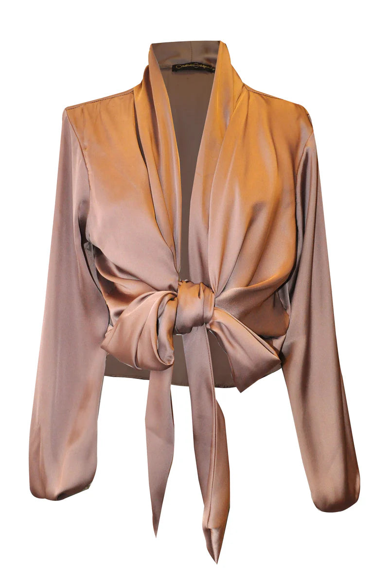 CE Petal Bow Blouse MOCCA